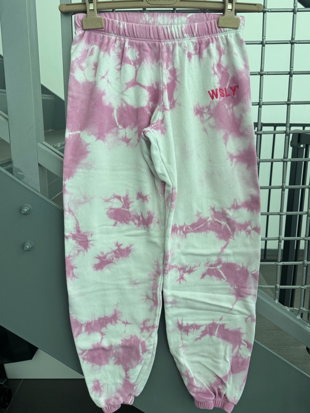 Bandier WSLY Women’s Pink and White Tie-Dye Sweatpants Size XXS